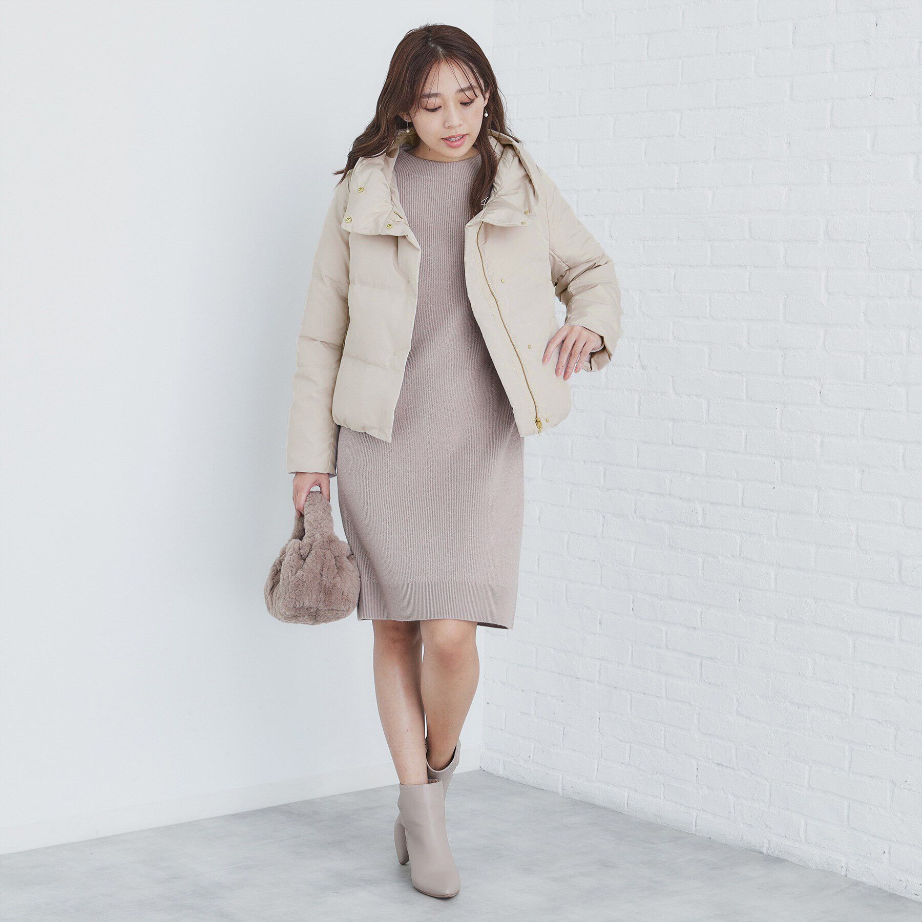 index「《美人百花掲載》河田ダウン ショートコート【洗濯機洗い可/撥水/静電気防止裏地】」|ダウン|