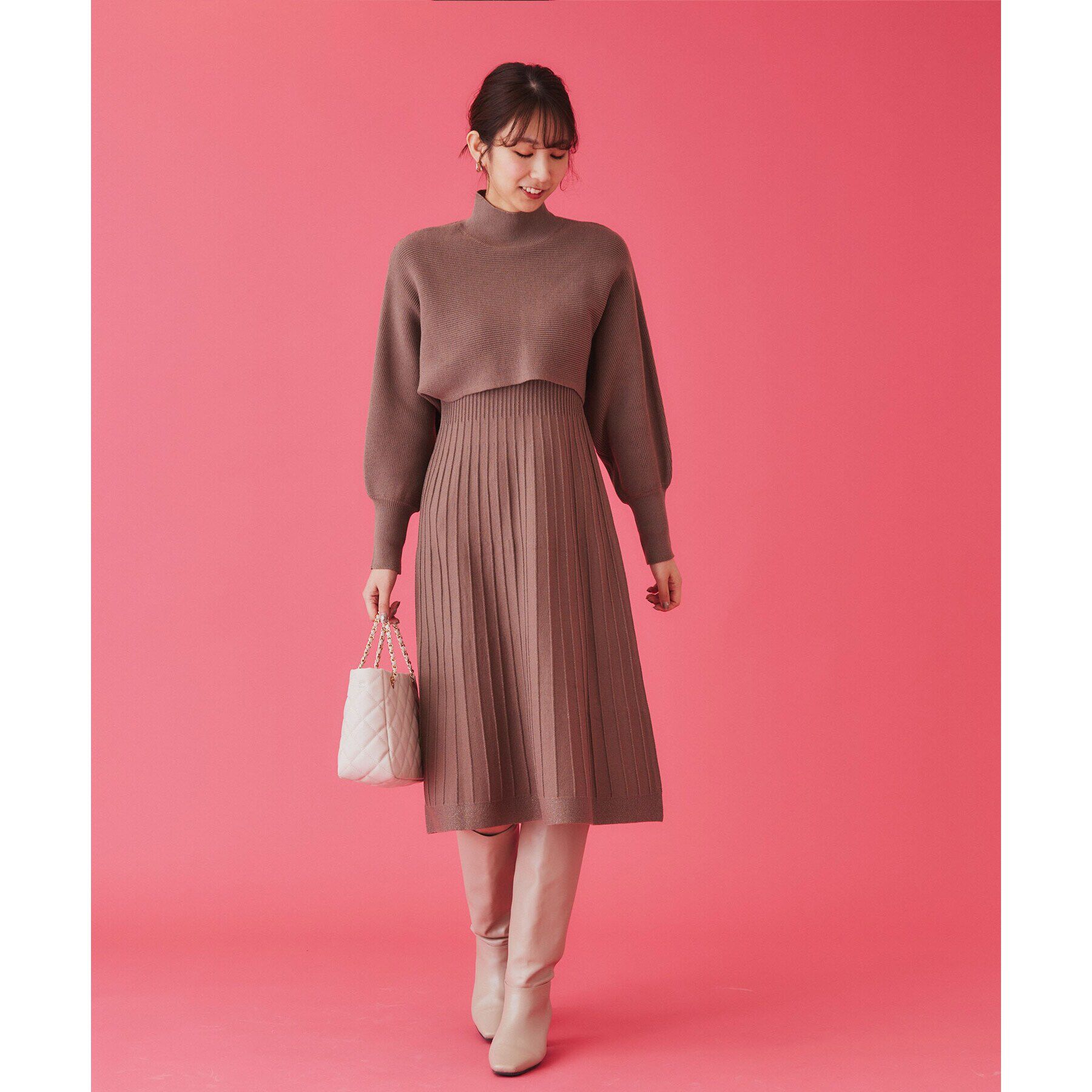 index「《XS-LLsize》マルチウェイニットワンピース【洗濯機洗い可】」|ワンピース|