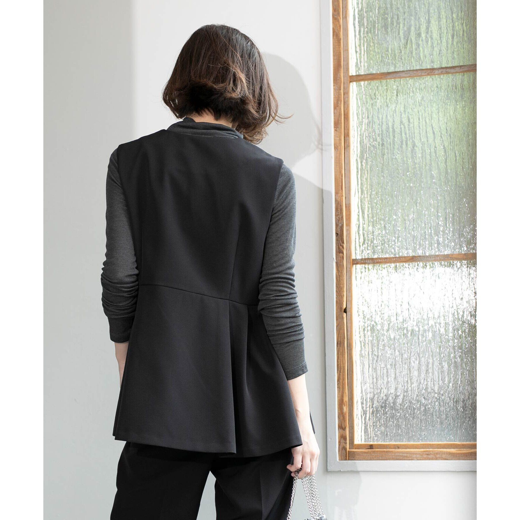 OPAQUE.CLIP「ペプラムジレ／セットアップ対応【洗濯機洗い可】」|ベスト・ジレ|