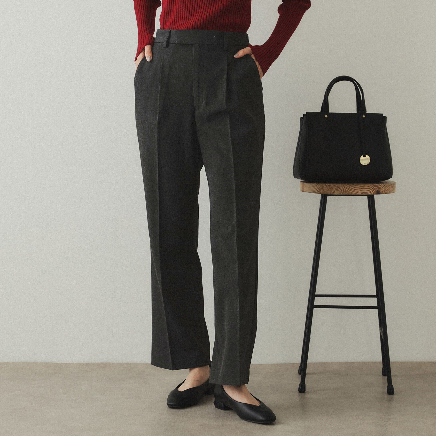 OPAQUE.CLIP「《S-LLsize》裏起毛ストレッチフレアパンツ【吸湿発熱/洗濯機洗い可】」|その他|