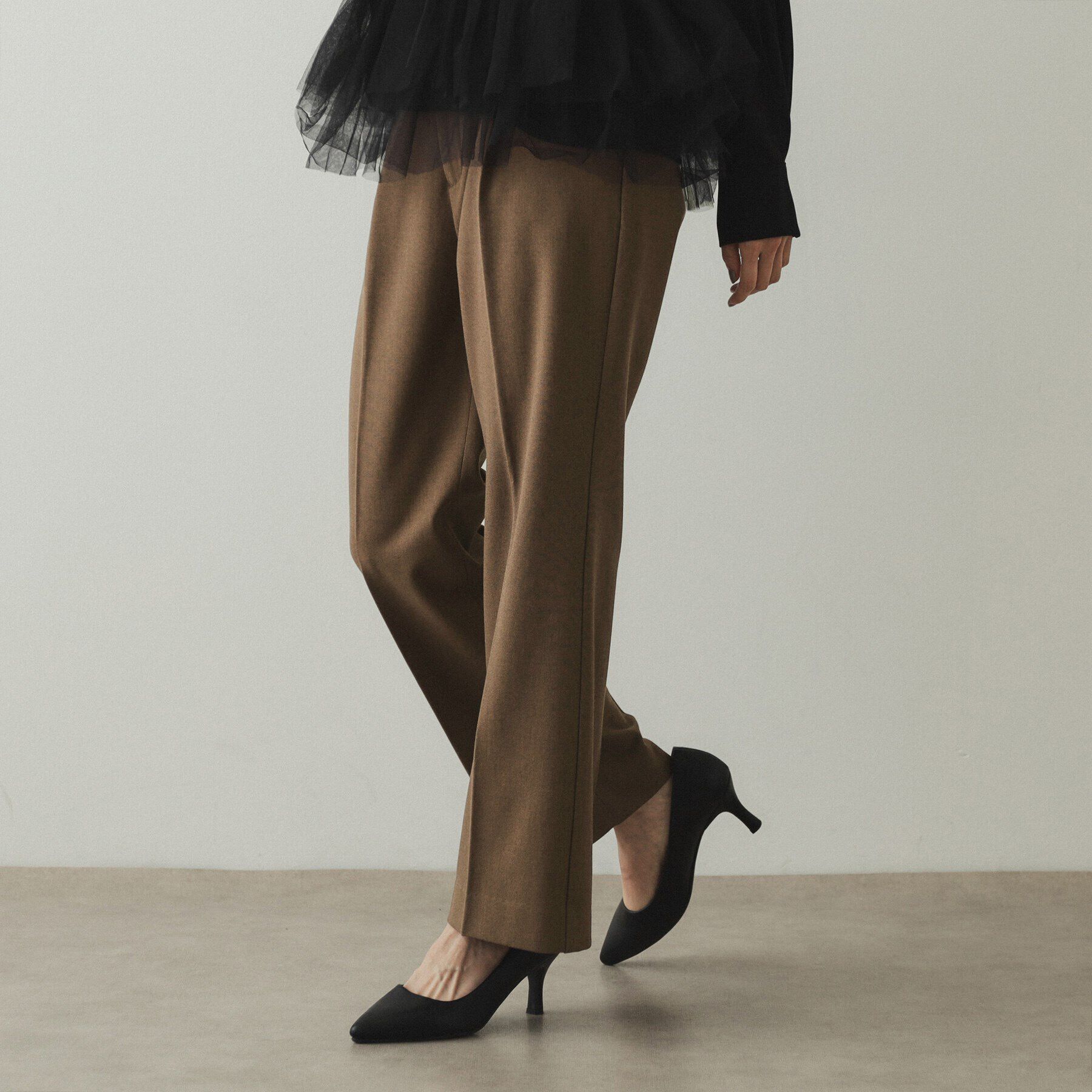 OPAQUE.CLIP「《S-LLsize》裏起毛ストレッチフレアパンツ【吸湿発熱/洗濯機洗い可】」|その他|