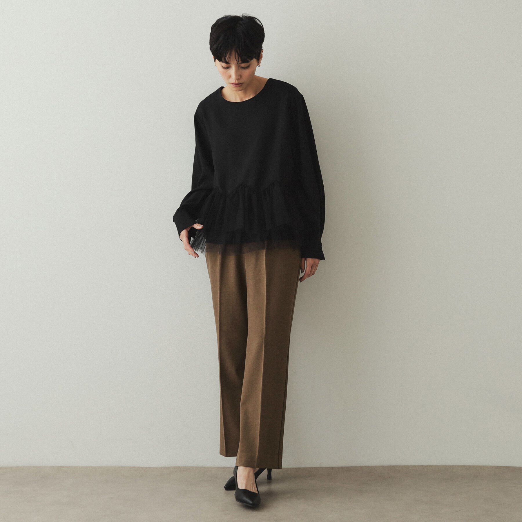 OPAQUE.CLIP「《S-LLsize》裏起毛ストレッチフレアパンツ【吸湿発熱/洗濯機洗い可】」|その他|