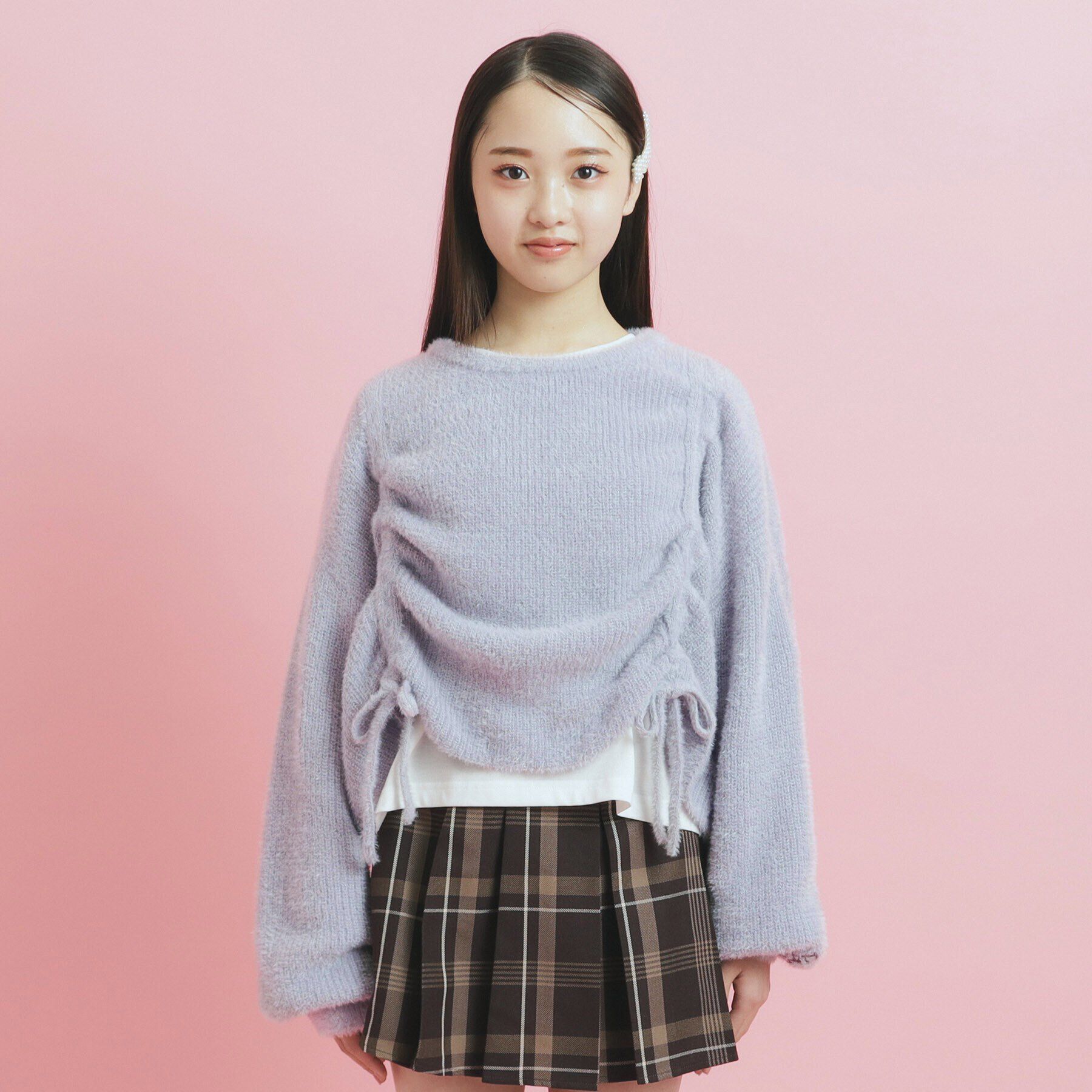 PINK-latte「ドロストニット＆ロングＴシャツセット」|ニット・セーター|