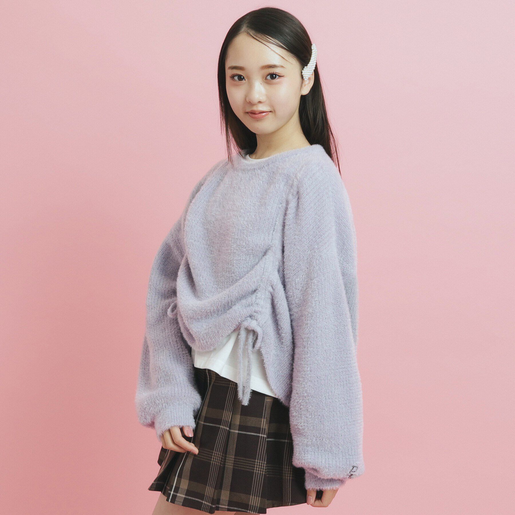 PINK-latte「ドロストニット＆ロングＴシャツセット」|ニット・セーター|