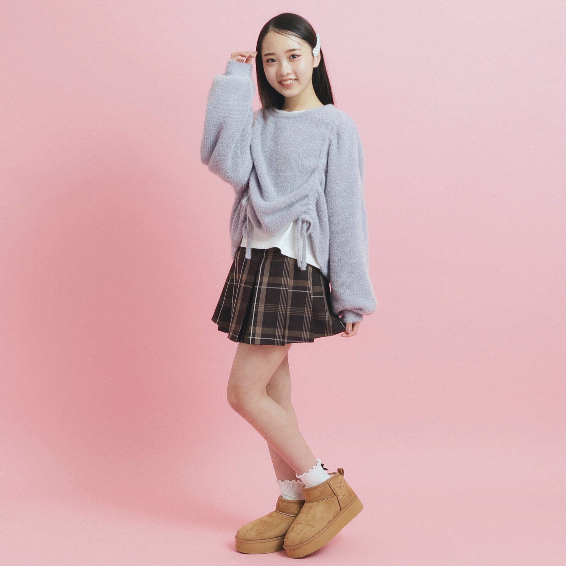 PINK-latte「ドロストニット＆ロングＴシャツセット」|ニット・セーター|