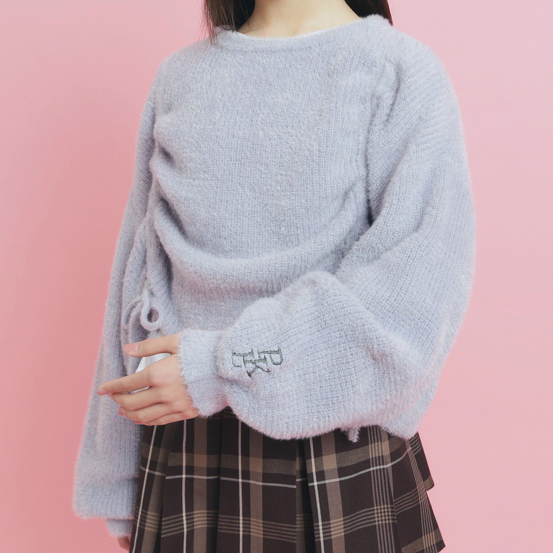 PINK-latte「ドロストニット＆ロングＴシャツセット」|ニット・セーター|