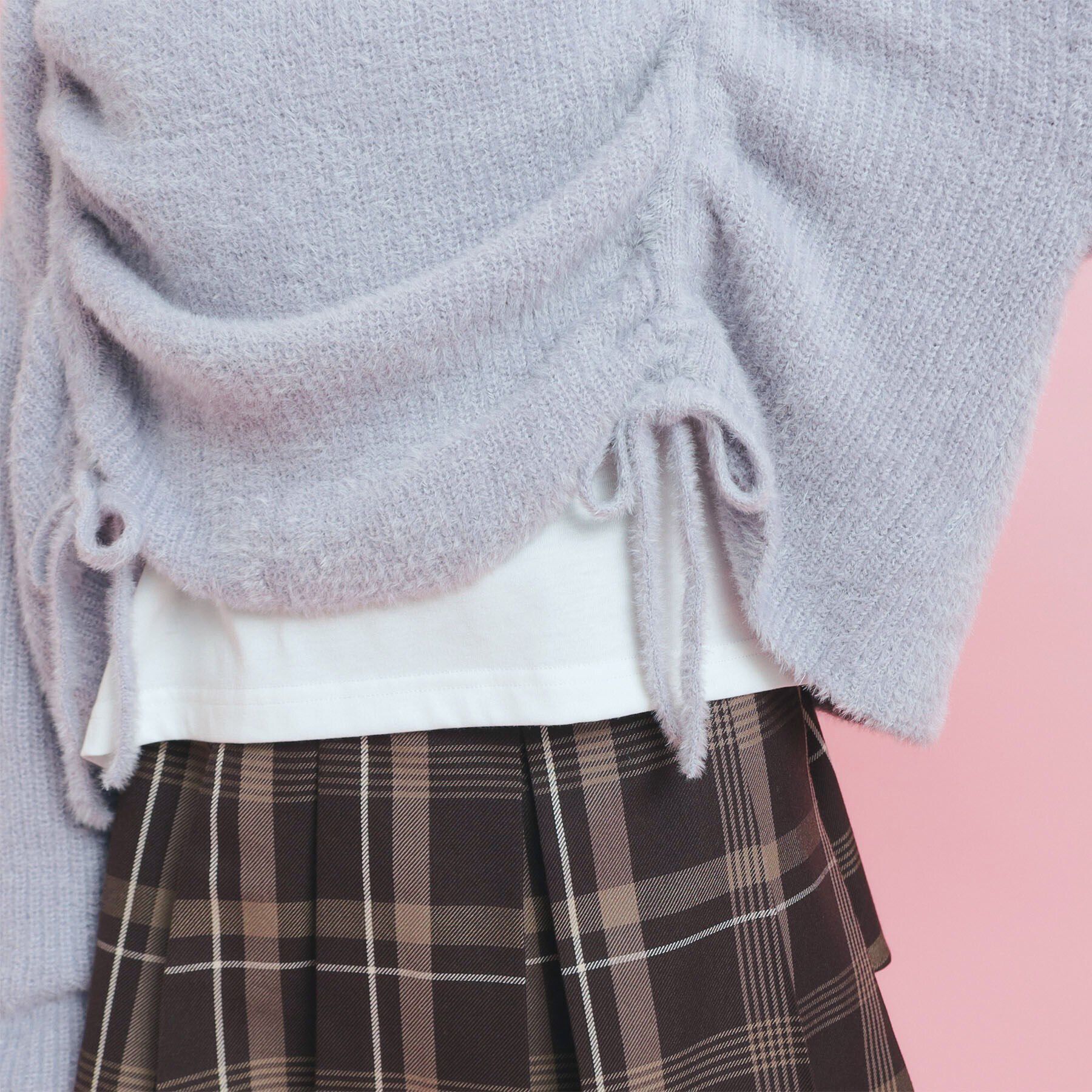 PINK-latte「ドロストニット＆ロングＴシャツセット」|ニット・セーター|