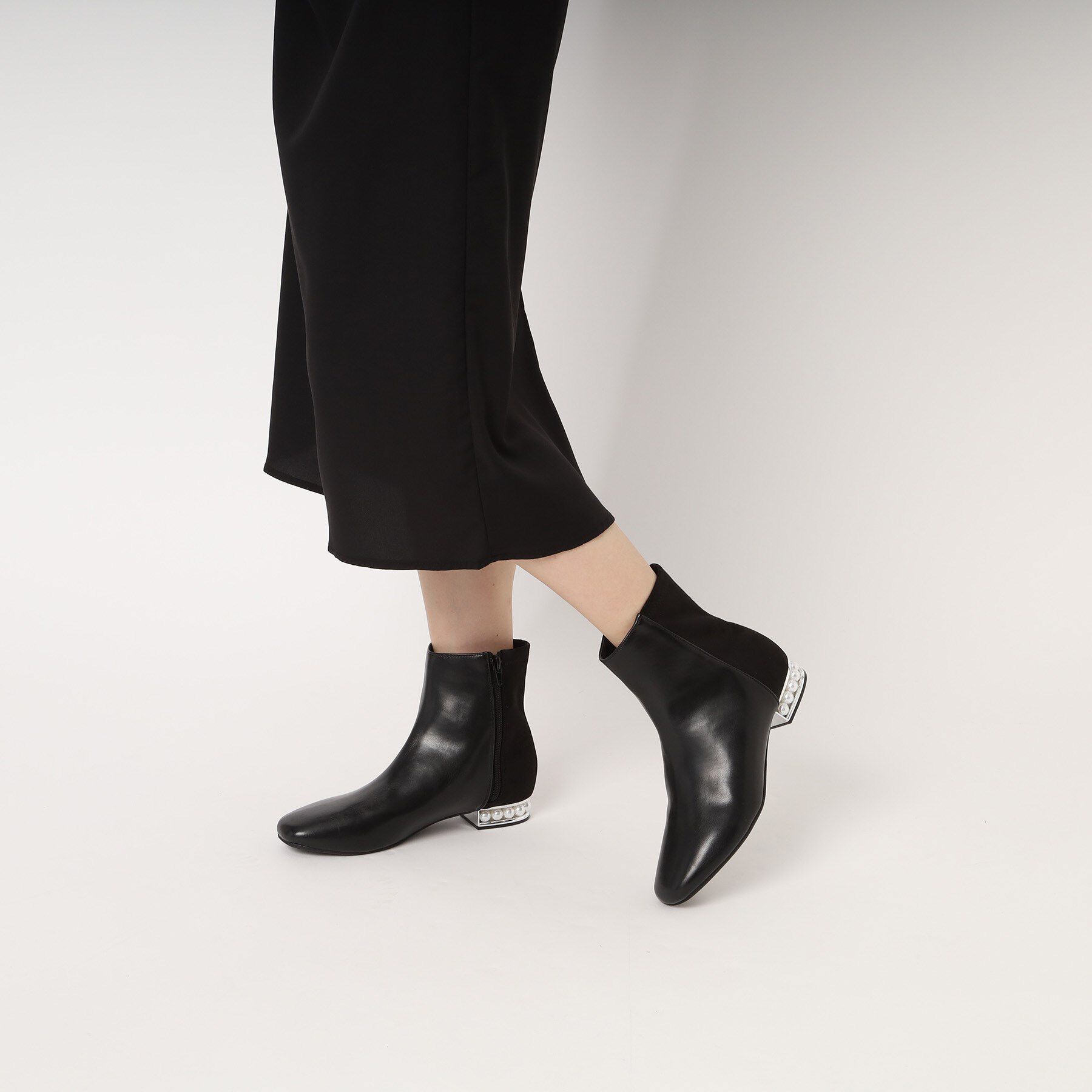 ESPERANZA「パール調ヒールショートブーツ」|ショートブーツ|