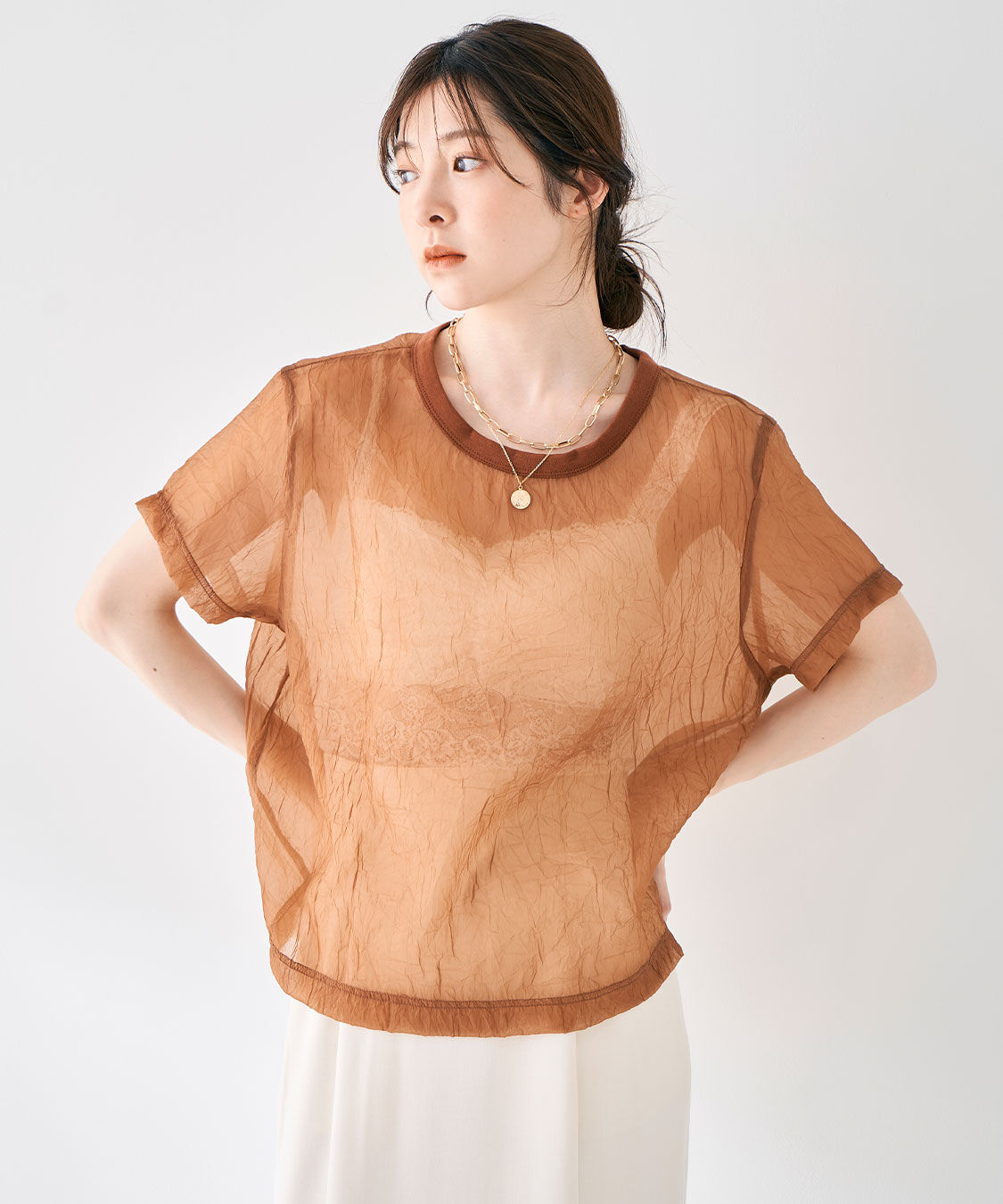 COCO DEAL「シアーワッシャーTライクブラウス」|シャツ・ブラウス|