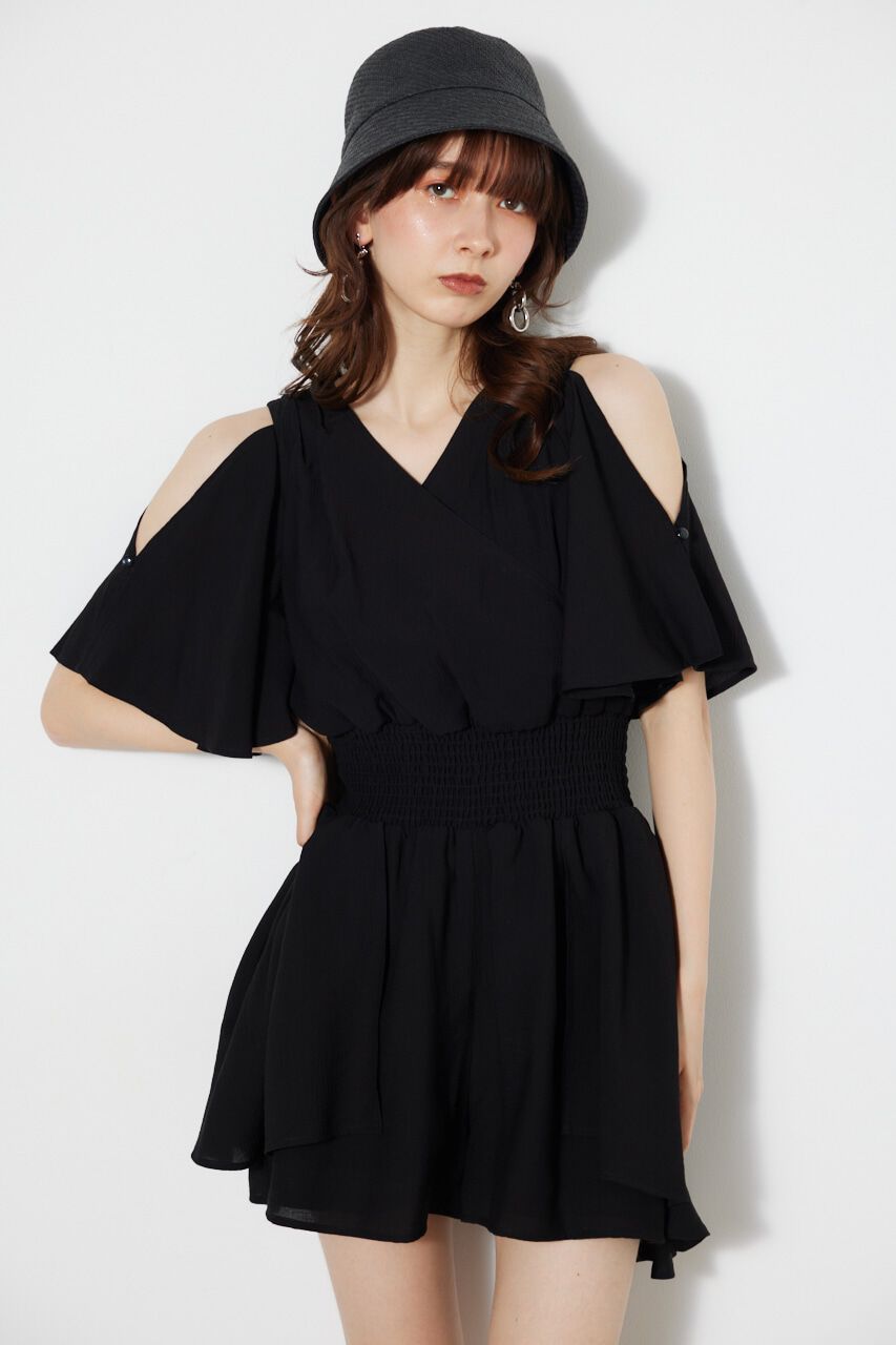 rienda「スリットSLVカシュクールロンパース」|その他|