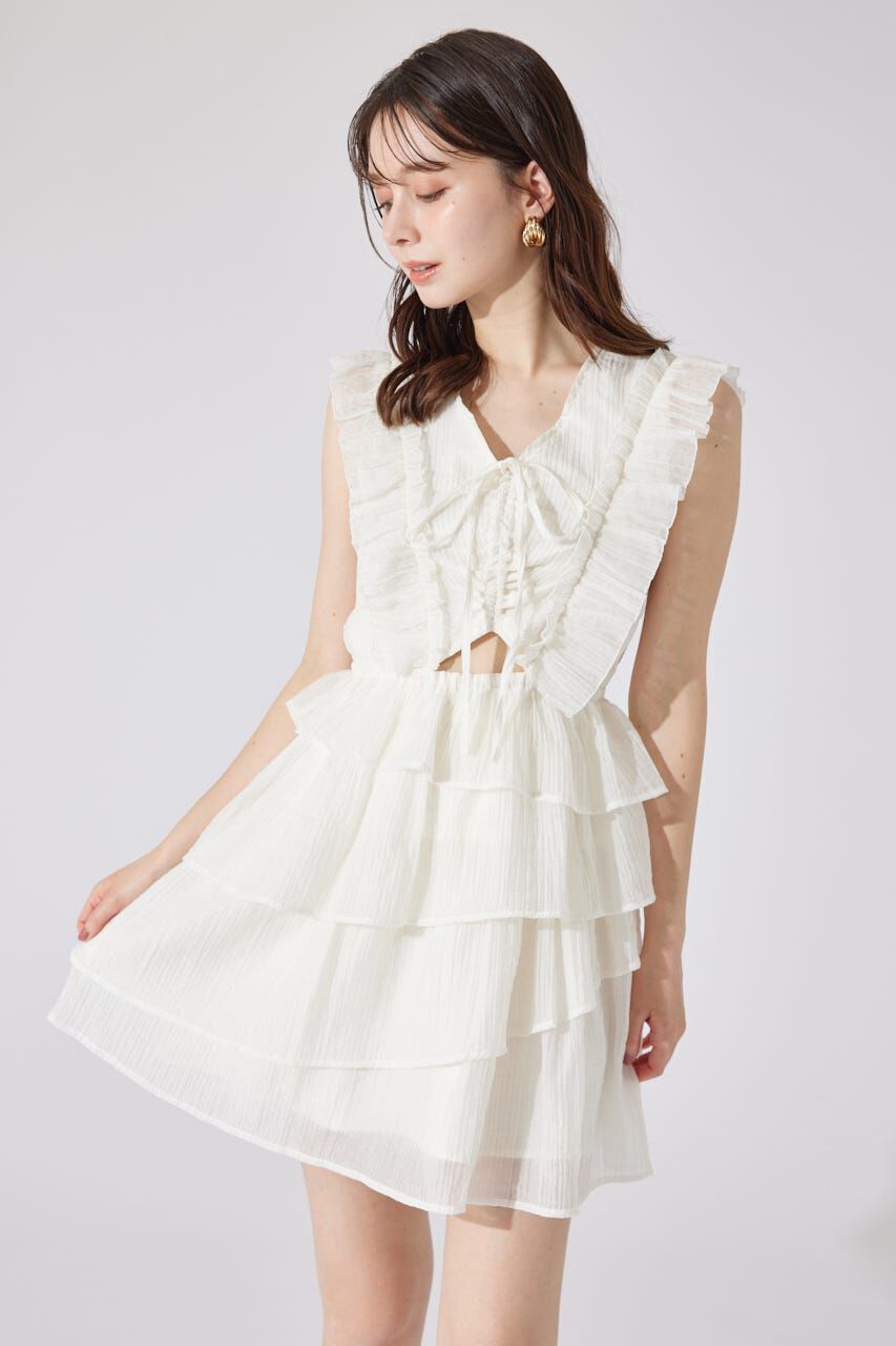 rienda「ティアードフリルミニワンピース」|ワンピース|