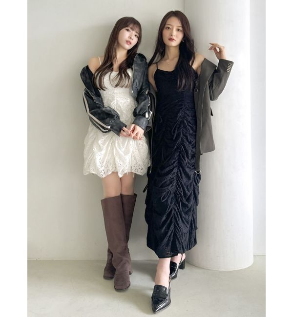 dazzlin「フェイクレザートラックブルゾン」|ブルゾン・スタジャン|