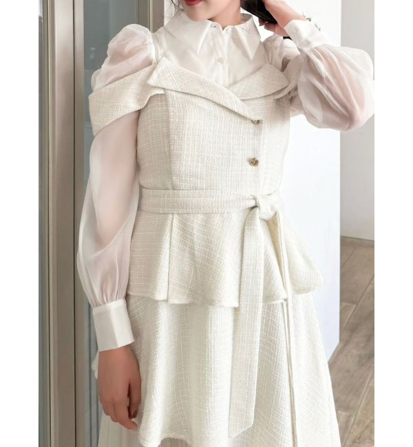 dazzlin「オフショルアシメトレンチワンピース」|ワンピース|