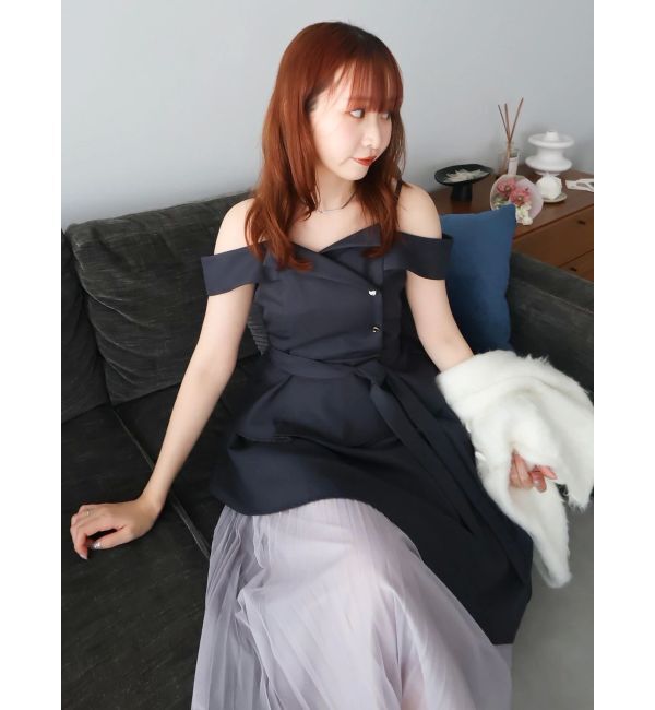 dazzlin「オフショルアシメトレンチワンピース」|ワンピース|