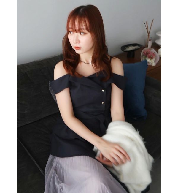 dazzlin「オフショルアシメトレンチワンピース」|ワンピース|