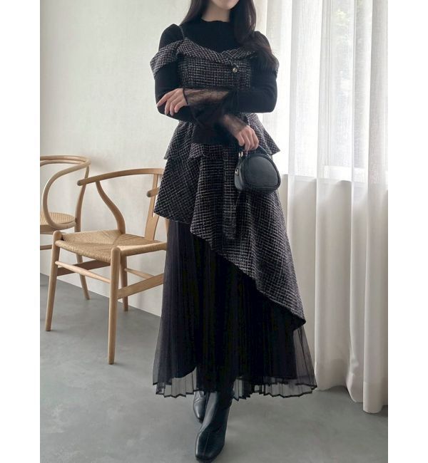 dazzlin「オフショルアシメトレンチワンピース」|ワンピース|