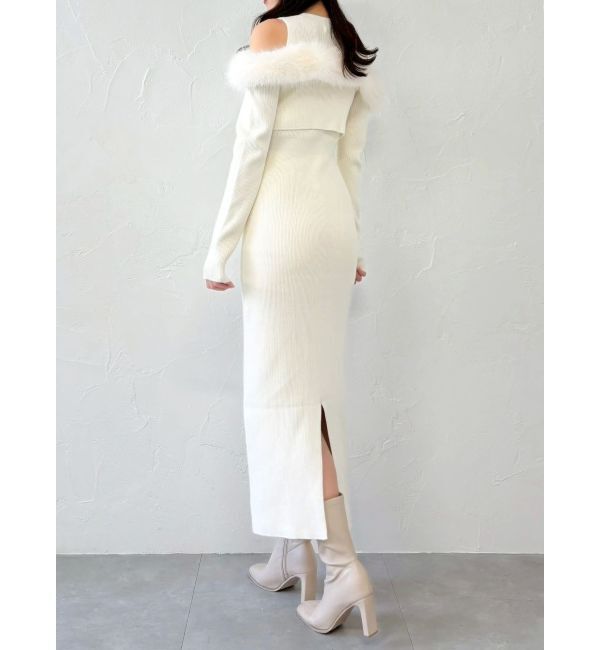 dazzlin「オフショルファードッキングニットワンピース」|ワンピース|