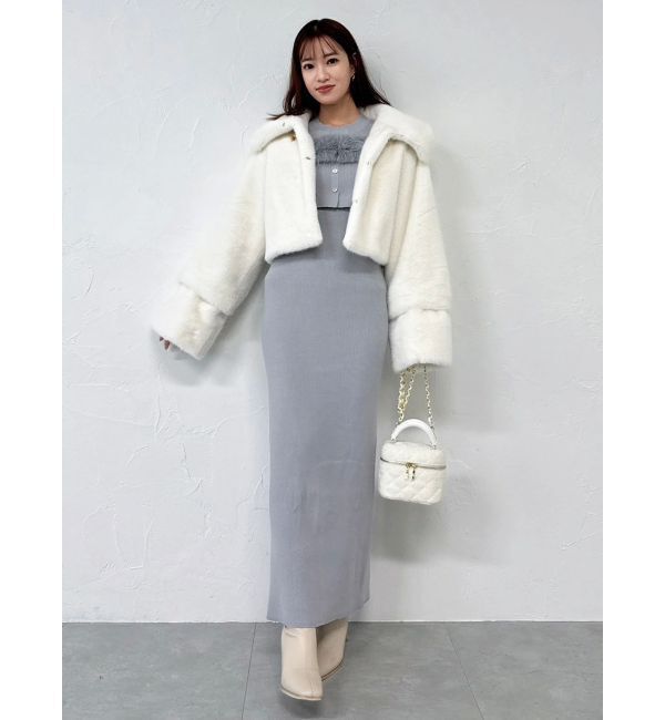 dazzlin「オフショルファードッキングニットワンピース」|ワンピース|