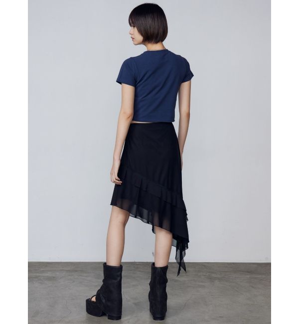 EMODA「ラッフルアシンメトリーミディスカート」|スカート|