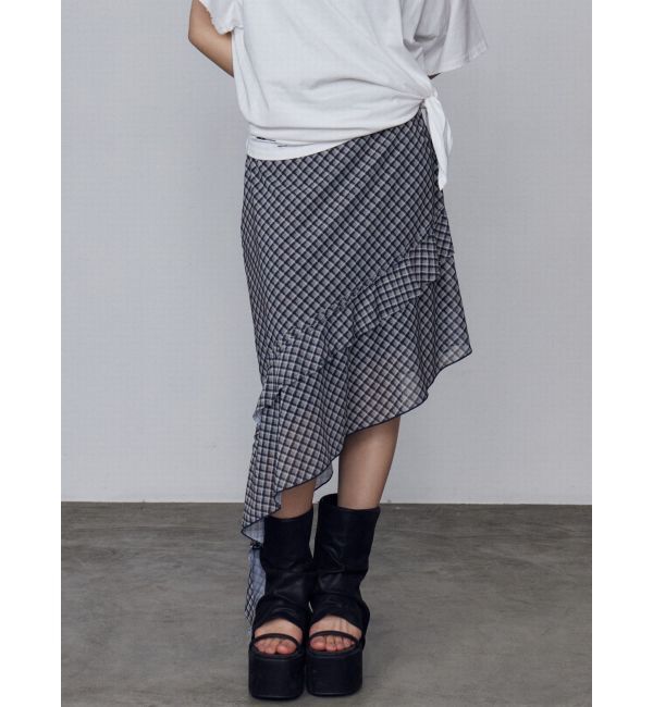 EMODA「ラッフルアシンメトリーミディスカート」|スカート|ライトミックス