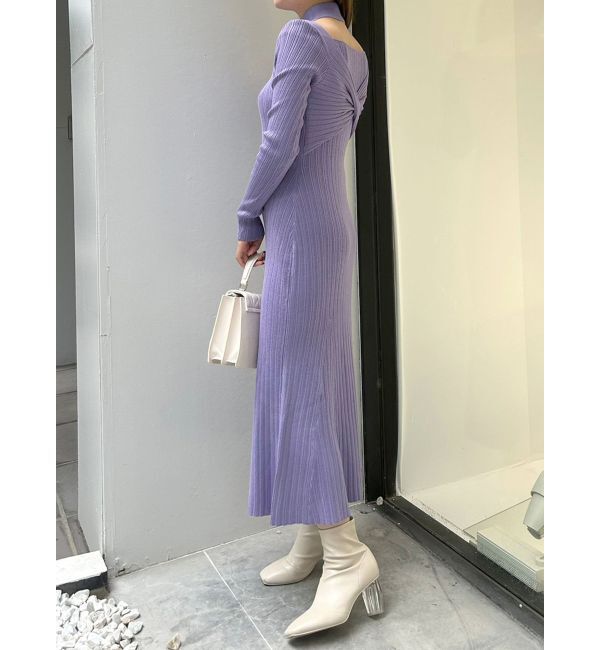 MERCURYDUO「2WAYランダムリブビスチェ風マーメイドニットワンピース」|ワンピース|