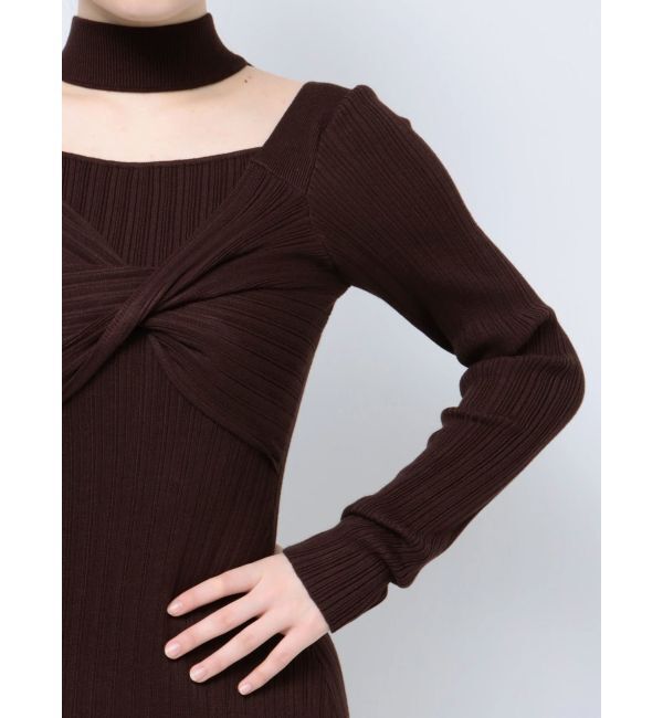 MERCURYDUO「2WAYランダムリブビスチェ風マーメイドニットワンピース」|ワンピース|