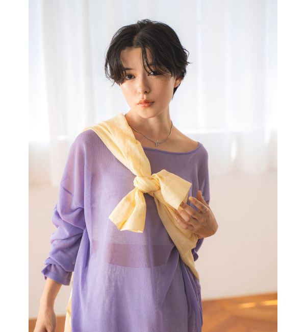 Ungrid「シアールーズカラーニット」|ニット・セーター|パープル