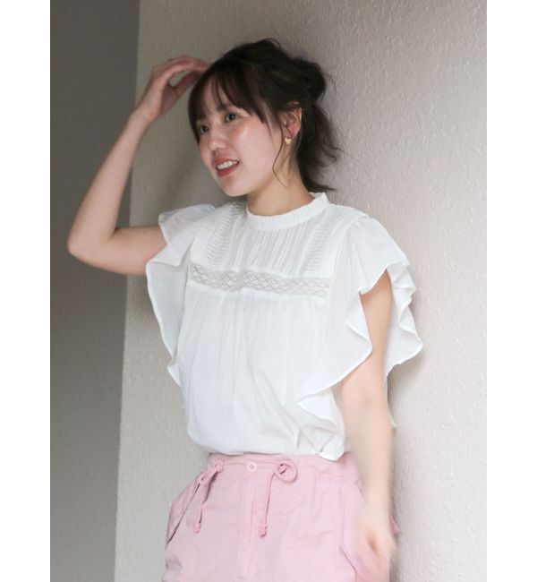 Ungrid「コットンノースリフリルブラウス」|シャツ・ブラウス|