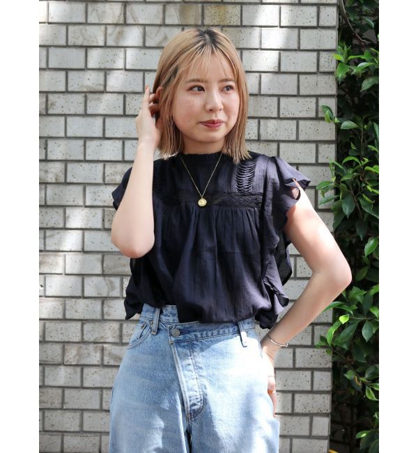 Ungrid「コットンノースリフリルブラウス」|シャツ・ブラウス|