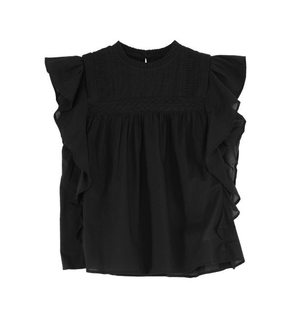 Ungrid「コットンノースリフリルブラウス」|シャツ・ブラウス|