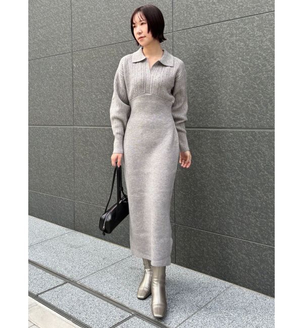LAGUNAMOON「ケーブルビジューIラインニットワンピース」|ワンピース|