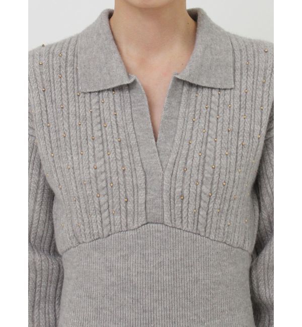 LAGUNAMOON「ケーブルビジューIラインニットワンピース」|ワンピース|