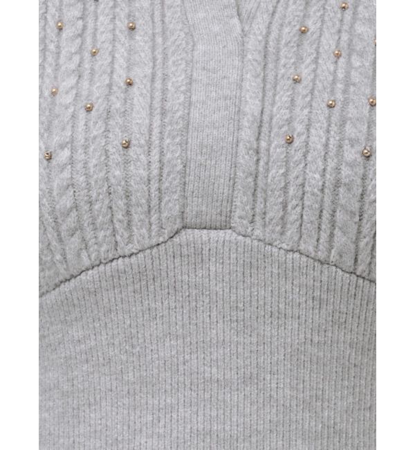 LAGUNAMOON「ケーブルビジューIラインニットワンピース」|ワンピース|