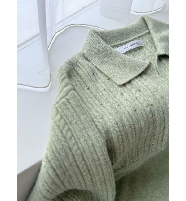 LAGUNAMOON「ケーブルビジューIラインニットワンピース」|ワンピース|