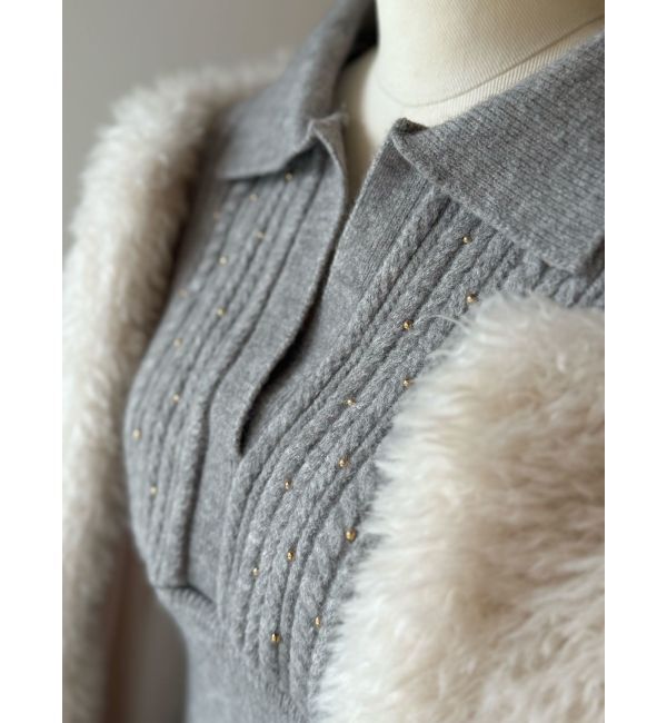 LAGUNAMOON「ケーブルビジューIラインニットワンピース」|ワンピース|