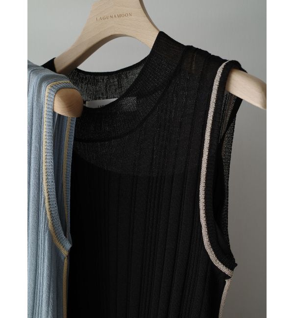 LAGUNAMOON「追加生産【WEB限定】ラインニットワンピース」|ワンピース|