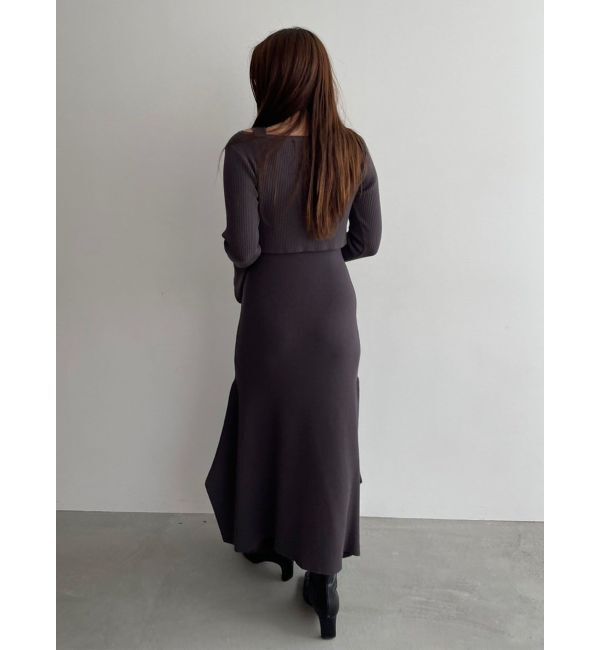 LAGUNAMOON「ボタンカーデセットニットワンピース」|ワンピース|