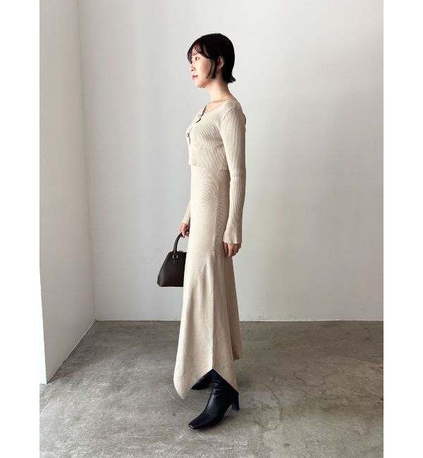 LAGUNAMOON「ボタンカーデセットニットワンピース」|ワンピース|