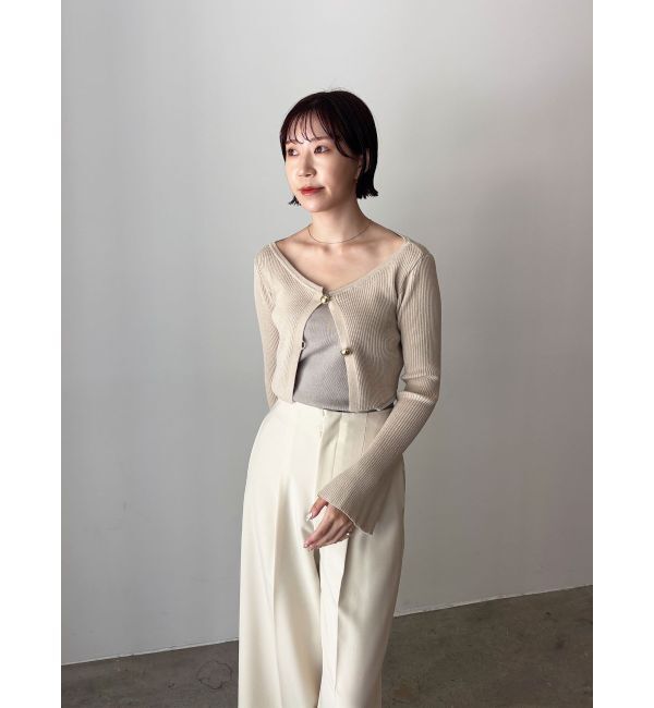 LAGUNAMOON「ボタンカーデセットニットワンピース」|ワンピース|