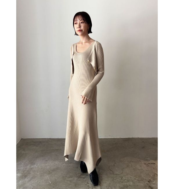 LAGUNAMOON「ボタンカーデセットニットワンピース」|ワンピース|