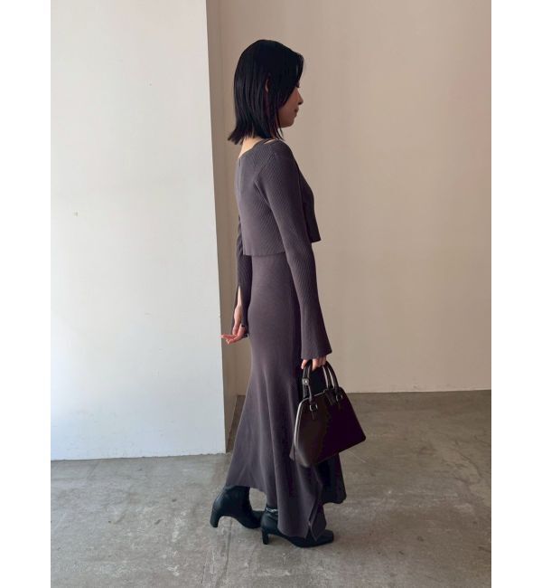 LAGUNAMOON「ボタンカーデセットニットワンピース」|ワンピース|