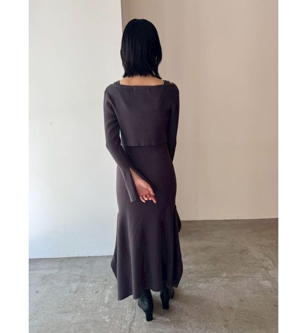 LAGUNAMOON「ボタンカーデセットニットワンピース」|ワンピース|