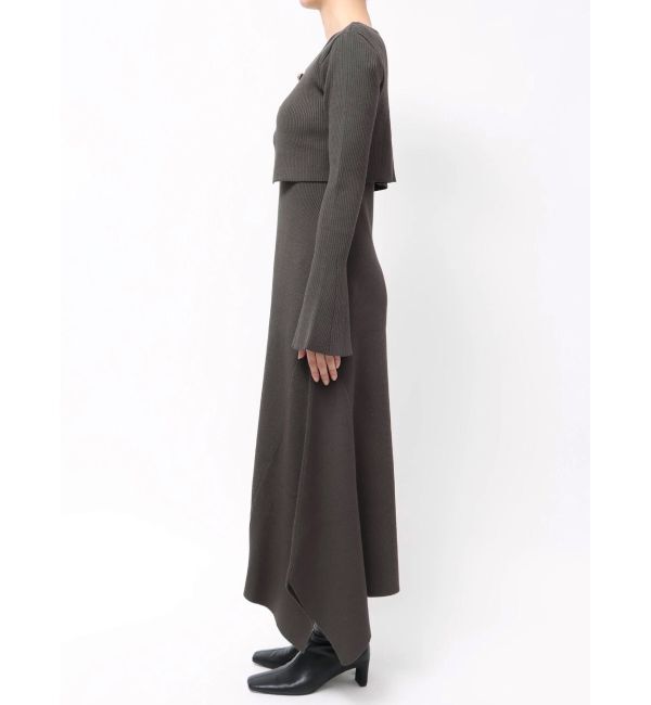 LAGUNAMOON「ボタンカーデセットニットワンピース」|ワンピース|