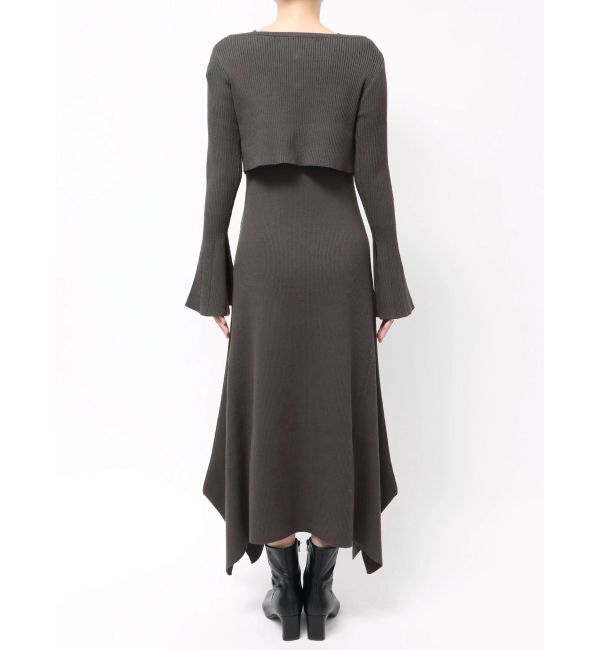 LAGUNAMOON「ボタンカーデセットニットワンピース」|ワンピース|