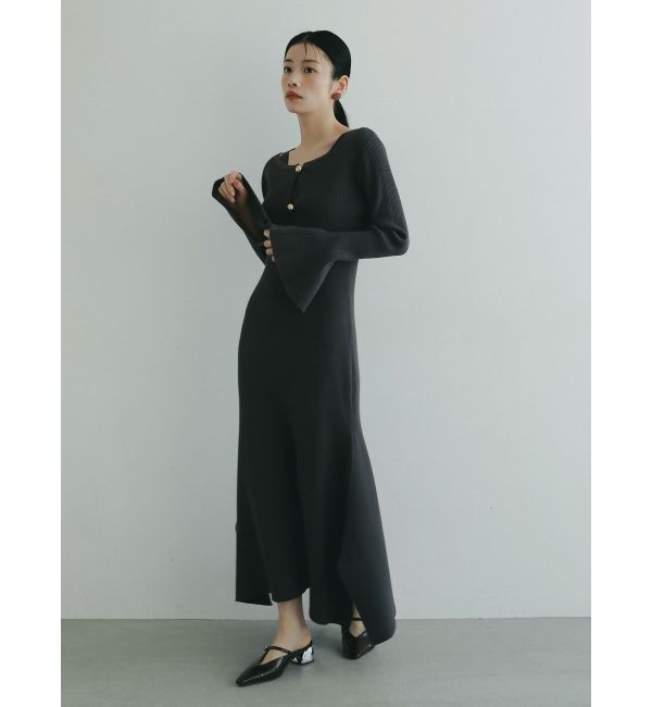 LAGUNAMOON「ボタンカーデセットニットワンピース」|ワンピース|