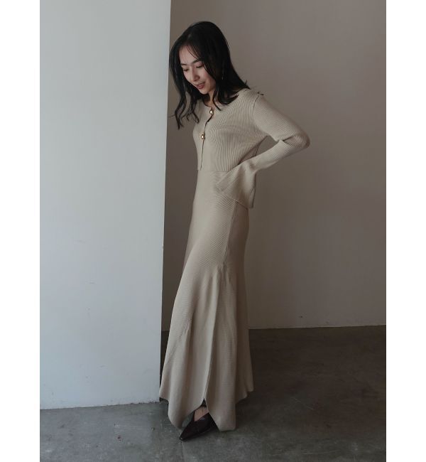 LAGUNAMOON「ボタンカーデセットニットワンピース」|ワンピース|