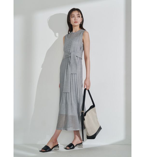 LAGUNAMOON「ストライプメッシュニットワンピース」|ワンピース|