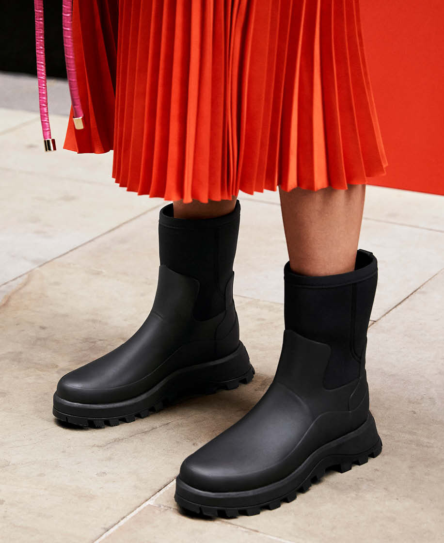 HUNTER「WOMENS CITY EXPLORER SHORT BOOT」|レインシューズ|BLK