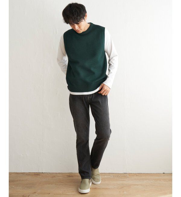 ikka「ラクカルニットカノコベスト」|ニット・セーター|