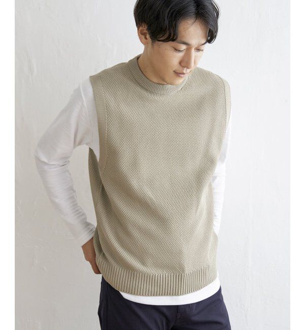 ikka「ラクカルニットカノコベスト」|ニット・セーター|